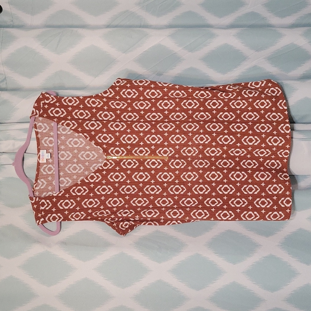 Lularoe Rachel Sleeveless Quarter Zip Front Tank